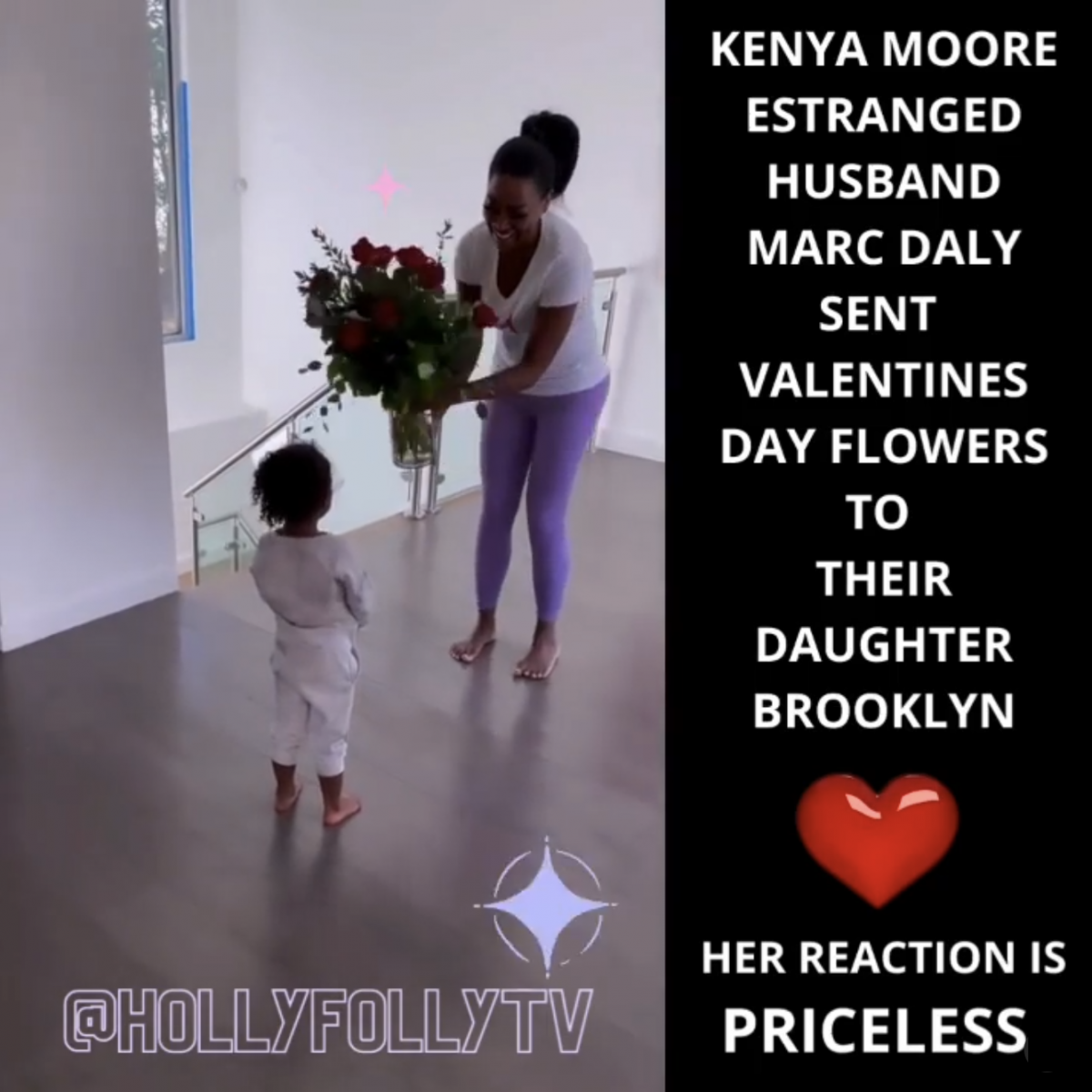 Kenya Moore Estranged Husband Surprise Daughter With Flowers