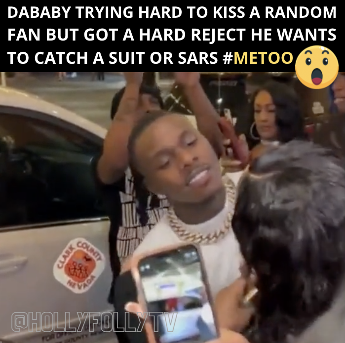 DaBaby Looking For A Suit Or SARS Trying Hard To Kiss A Random Fan Who Outright Rejects Him