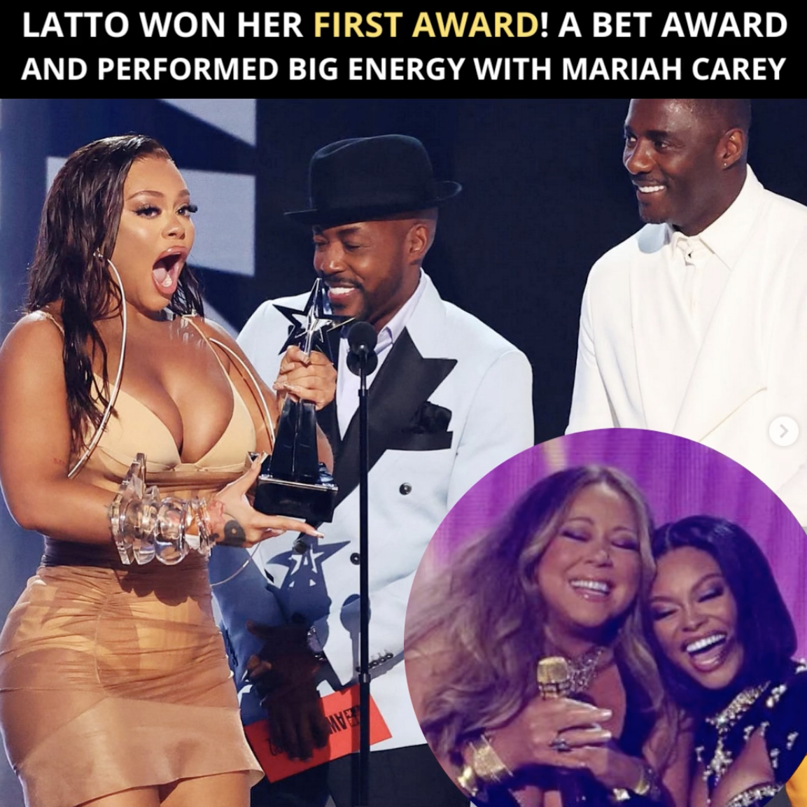 Latto Wins Her First Award And It’s A BET Award For Best New Artist 2022 Then She Performed Her “Big Energy” Remix With Mariah Carey